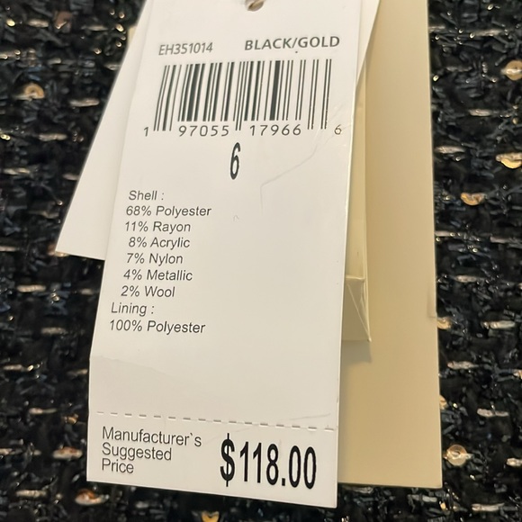 ELIE. - ELIE  TAHARI Black and gold sheath dress size 6 - Picture 8 of 11